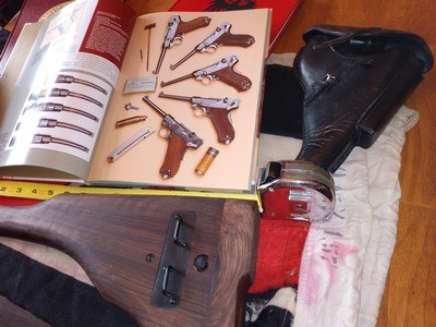 100% enclosed WOODEN Pre WW1 LUGER Prototype stock... Like a 