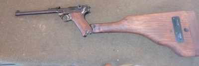 100% enclosed WOODEN Pre WW1 LUGER Prototype stock... Like a 