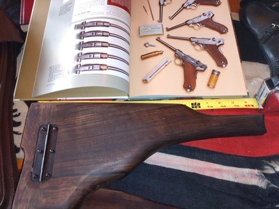 100% enclosed WOODEN Pre WW1 LUGER Prototype stock... Like a 