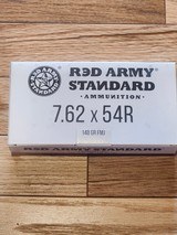 Red Army Standard 7.62 x 54r Rifle Cartridges- 400 Rounds (20 x 20rnd boxes)- 148gr FMJ Steel Casing- Non-Corrosive - 1 of 2