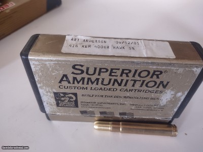 Superior Ammunition 416 remington
mag 400 grain