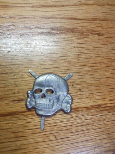 Rzm late War Nazi death head for Ss visior