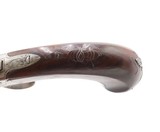 Engraved Antique T. Richards Cannon-Barrel Flintlock Pistol – with Silver Inlay - 3 of 11