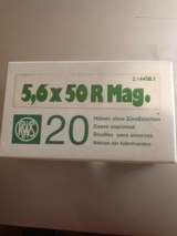 5.6 x50 R magnum unprimed cases - 1 of 1
