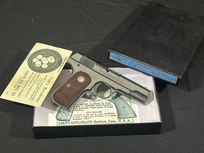 COLT MODEL 1908 VEST POCKET – .380 ACP – PRE-WAR – ORIGINAL FINISH – REPRODUCTION BOX – CIRCA 1930 – COLLECTOR GRADE - Image 1 of 13