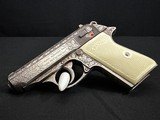 (SALE PENDING) WALTHER PPK/S – FACTORY SILVER PLATED FULL COVERAGE SCROLL ENGRAVING – INTERARMS ERA – EXTREMELY RARE – FACTORY CASE – COLLECTOR GRADE - 3 of 11