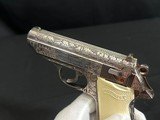 (SALE PENDING) WALTHER PPK/S – FACTORY SILVER PLATED FULL COVERAGE SCROLL ENGRAVING – INTERARMS ERA – EXTREMELY RARE – FACTORY CASE – COLLECTOR GRADE - 7 of 11