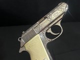 (SALE PENDING) WALTHER PPK/S – FACTORY SILVER PLATED FULL COVERAGE SCROLL ENGRAVING – INTERARMS ERA – EXTREMELY RARE – FACTORY CASE – COLLECTOR GRADE - 4 of 11