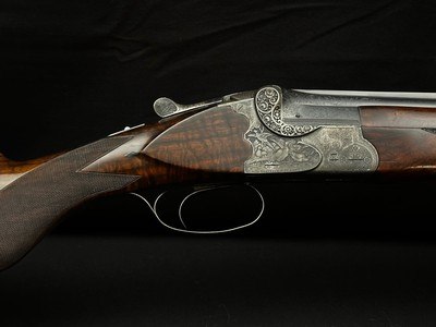 GREIFELT & SUHL NO. 1 – 20 GA – OVER/UNDER – FACTORY GAME SCENE ENGRAVING – PRE-WAR GERMAN SUHL GUILD GUN – EXHIBITION WALNUT – ROUND KNOB LONG TANG – - Image 7 of 23