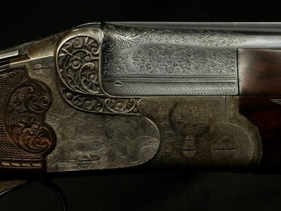 Pre-War Greifelt No. 1 Game Scene Factory Engraved 12 Gauge – Elegant Suhl Double | 26” Solid Rib Barrels | Exhibition Walnut | 6.6 Lbs - Image 6 of 23