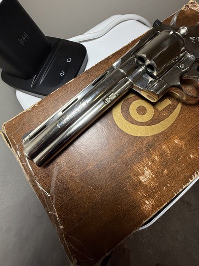 1974 6 INCH NICKEL COLT PYTHON WITH BOX / C&R OK - Image 8 of 8