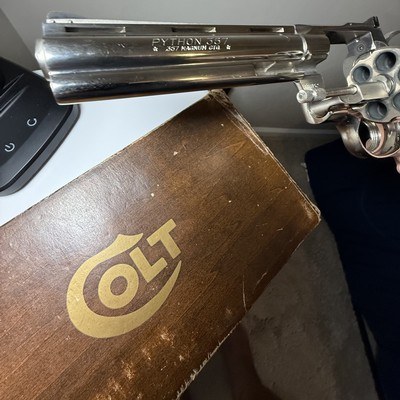 1974 6 INCH NICKEL COLT PYTHON WITH BOX / C&R OK - Image 2 of 8