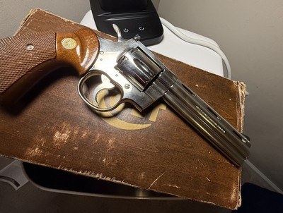 1974 6 INCH NICKEL COLT PYTHON WITH BOX / C&R OK - Image 5 of 8