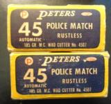 Peters Police Match 45 Auto wad cutter - 2 boxes, 100 rounds - nice boxes
- 4 of 6
