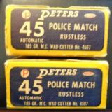 Peters Police Match 45 Auto wad cutter - 2 boxes, 100 rounds - nice boxes
- 2 of 6