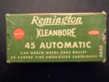 Remington/Dupont Kleanbore 45 Automatic - full box 230 grain - 50 count - 1 of 4