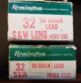 2 boxes of Remington 32S&W: long (38 rds) & Short (42 rds) - 2 of 3