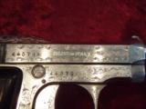 Engraved Beretta Model 418 semi-auto pistol, .24 acp cal, Nickel Finish, 2 3/8" barrel--SALE Pending!!! - 4 of 14