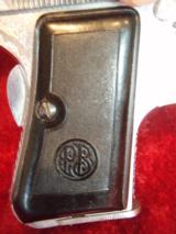 Engraved Beretta Model 418 semi-auto pistol, .24 acp cal, Nickel Finish, 2 3/8" barrel--SALE Pending!!! - 5 of 14