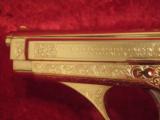 Excam Tanfoglio GT380 pistol Engraved, UNFIRED in box GOLD & Wood - 5 of 13