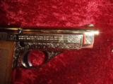 Excam Tanfoglio GT380 pistol Engraved, UNFIRED in box GOLD & Wood - 3 of 13