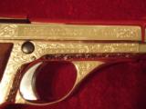 Excam Tanfoglio GT380 pistol Engraved, UNFIRED in box GOLD & Wood - 8 of 13