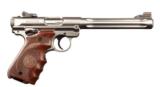 Ruger Mark IV Hunter .22LR Target Grips Semi Auto 10rd Fluted Bull Barrel Satin Stainless Steel - 1 of 1