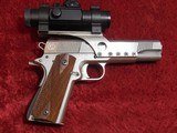 Caspian Custom 1911 .45 pistol, Stainless Steel, Wood Grips, 4-DOT Red Dot with mount - 2 of 14