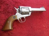 Ruger New Model Blackhawk 6-shot .357 mag/.38 spl Stainless/Wood grips 4 5/8" bbl - 2 of 11