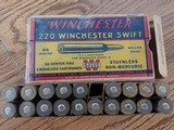 Winchester & Western 220 Swift Ammo (78 rounds) Antique Boxes!! - 1 of 4