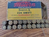 Winchester & Western 220 Swift Ammo (78 rounds) Antique Boxes!! - 3 of 4