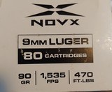 Novx 9 mm Luger Ammo 90 gr. 1535 fps 400 rounds - 1 of 4