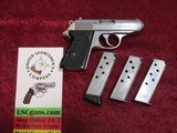 Walther Interarms PPK .380 acp/9mm kurz short SS/Blk grips (3) 6-rd mags Excellent Condition - 1 of 11
