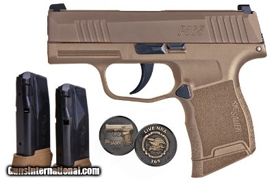 Sig Sauer P365 NRA 9mm Coyote TAN Night Sights (3) mags NEW #365-9-COYXR3-NRA19