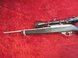 Ruger 10/22 Carbine semi-auto .22 lr 18.5" bbl SS & Blk Syn w/ Leupold base & Banner 3x9 scope - 6 of 13