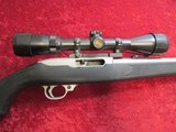 Ruger 10/22 Carbine semi-auto .22 lr 18.5" bbl SS & Blk Syn w/ Leupold base & Banner 3x9 scope - 3 of 13