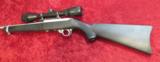 Ruger 10/22 Carbine semi-auto .22 lr 18.5" bbl SS & Blk Syn w/ Leupold base & Banner 3x9 scope - 5 of 13