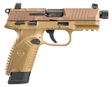 FN 502 Tactical 22 LR Caliber with 4.60" Threaded Barrel, 10+1 or 15+1 Capacity, Overall Flat Dark Earth Finish, Picatinny Rail Frame #66101006 - 1 of 3