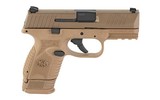 FN 509 Compact 9mm Luger Caliber with 3.70" Barrel, 15+1 or 12+1 Capacity, Overall Flat Dark Earth Finish, Picatinny Rail Frame #66100818 - 2 of 3