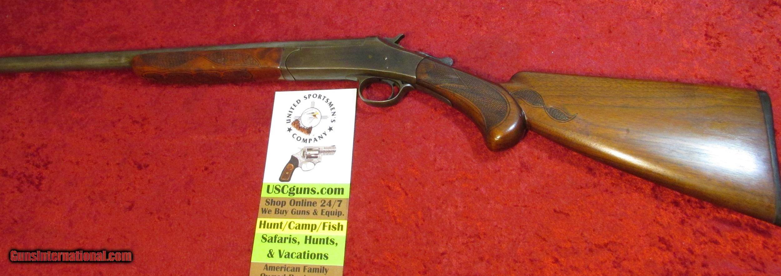 H r bay state single shot 16 gauge 30 bbl checkered stock forearm