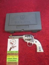 CUSTOM Ruger New Vaquero Stainless .45LC Bisley Grips #5129 Engraved #8 of 20 Texas Edition - 4 of 21