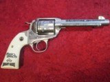 CUSTOM Ruger New Vaquero Stainless .45LC Bisley Grips #5129 Engraved #8 of 20 Texas Edition - 3 of 21