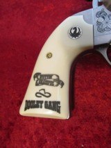 CUSTOM Ruger New Vaquero Stainless .45LC Bisley Grips #5129 Engraved #8 of 20 Texas Edition - 7 of 21