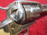 CUSTOM Ruger New Vaquero Stainless .45LC Bisley Grips #5129 Engraved #8 of 20 Texas Edition - 17 of 21