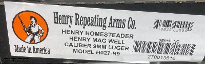 Henry Homesteader 9mm Luger 10-rd 16.37
