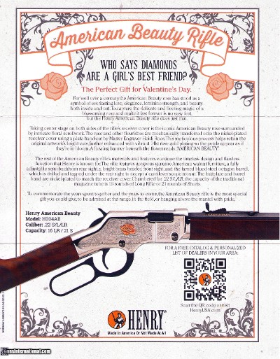Henry American Beauty Lever Action rifle .22 s/l/lr NEW in box #H004AB - Image 2 of 6