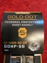 Speer Gold Dot .22 wmr 40 gr. Personal Protection Short Barrel 500 rounds (1 brick) GDHP-SB #954 - 2 of 5