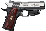 NEW Browning 1911 380 Black Label Medallion Semi auto pistol w/laser 4.25