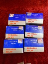 Freedom Arms 454 Casull 260 JFP ammo (300 rounds) + 1 box of empty brass
