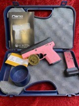 Beretta USA BU9 Nano blued Finish Pink Frame 3.07